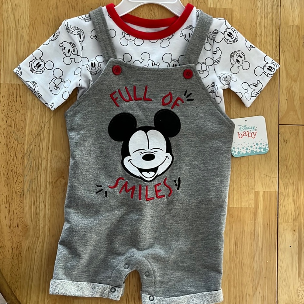 NWT Disney 18 month shirt and overall set